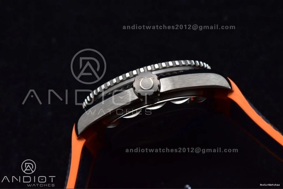 on 43.5mm Black Clone Dial Planet Bezel Best 1010 SS VSF Ocean Edition Super Orange A8900 Gray Trendsetting Strap Nylon V 1:1 0202